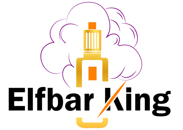 Logo of Elfbar King with a vape device and cloud on a white background